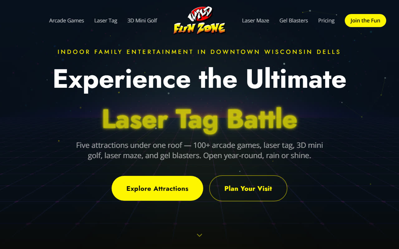 Wild Fun Zone homepage screenshot